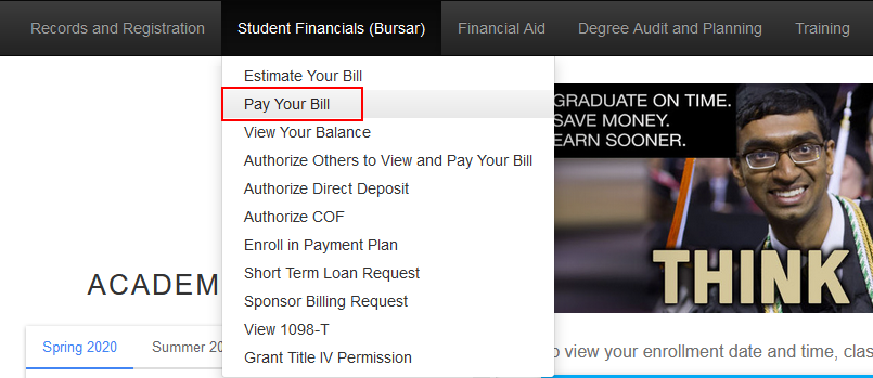 click on "Pay Your Bill" in the sidebar menu